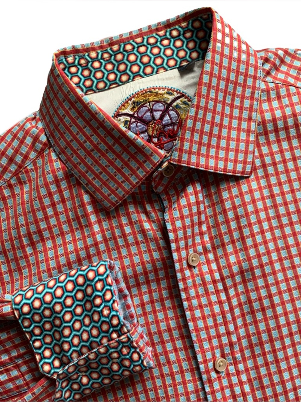 Robert Graham Checkered Long Sleeve Button Up Shirt Size Medium